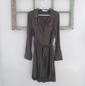 JustFab Olive Shirt Dress